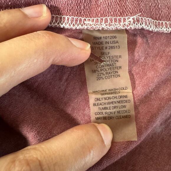 Soft Surroundings Burnout Faded High Low Button Down Tunic Collar Purple Women M - Picture 4 of 8